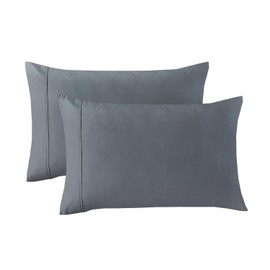 SereneSleep Pillow Cases King Size 2 Pack- Grey Pillowcases 20x40 Inches Envelope Closure Ultra Soft Brushed Microfibre Wrinkle and Fade Resistant Pillow Covers (King, Grey)