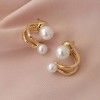 Unbranded 14k Gold Simple Design Pearl Stud Earrings