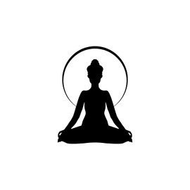 Aurabeam Vinyl Wall Art Decal - Yoga Woman - 21" x 16.5" - Trendy Motivational Positive Healthy Sticker for Home Office Workout Room Yoga CrossFit Center Gym Fitness Lifestyle Decor