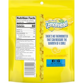 LEMONHEAD Lemonhead Hard Lemon Candy, Refreshingly Citrus, Resealable Bag, 12 oz