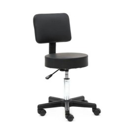 Black Round Shape Plastic Adjustable Salon Stool with Back