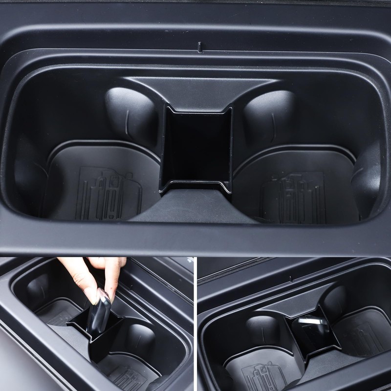 PIUGILH Front Center Console Cup Holder Divider Storage Box Compatible