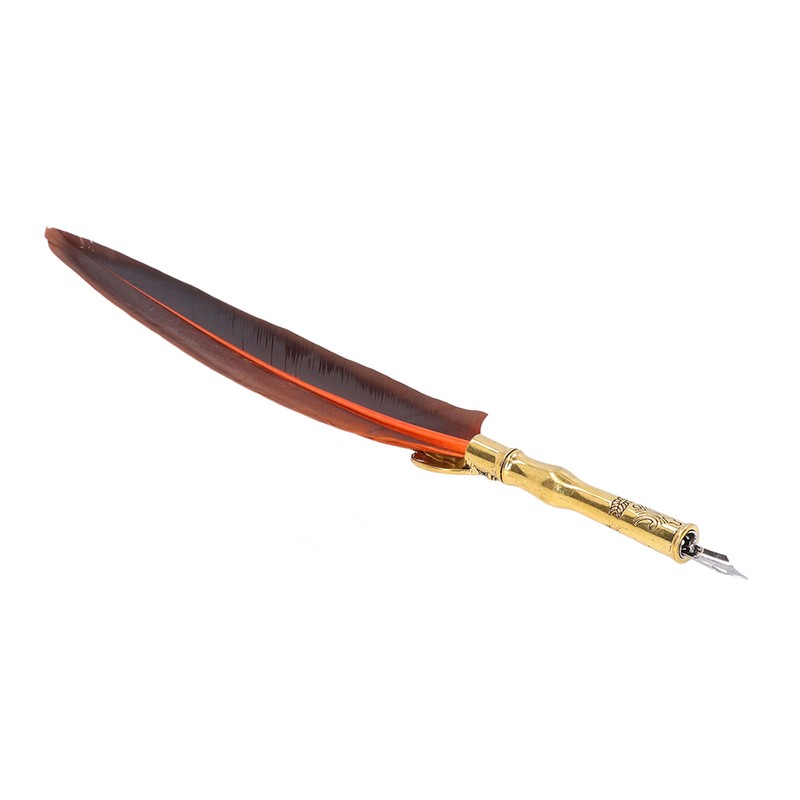 Feather Pen Exquisite Vintage Elegant Stainless Steel Smoothly Writing Wear
