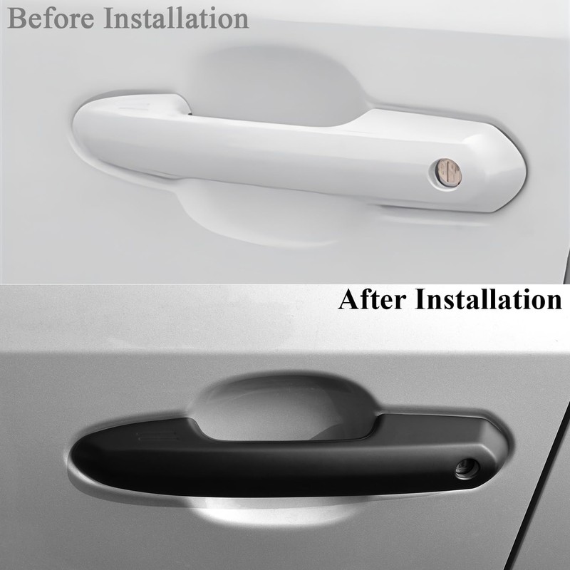 Zacxoxsr No Adhesive Snap-on Car Door Handle Cover Protector Compatible
