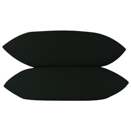 West Midlands Homeware Pillow Cases 2 Pack Black Pillowcases Super Soft Brushed Microfibre Pillow Covers Breathable Standard, 50cm x 75cm