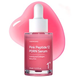 TOSOWOONG Pink Peptide 12 PDRN Serum With Salmon DNA PDRN 10,320ppm, 12 Peptides, Niacinamide, Skin glow, Hydrating, Moisturizing, Firming, Uneven Skin Tone, Korean Skincare, 33ml, 1.11 fl.oz.