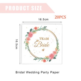 20-Stück Team Bride Servietten,JGA Servietten,Junggesellenabschied Frauen Deko,Frauen Braut Party Deko,Junggesellinnenabschied Tischdeko,JGA Hochzeitsservietten für Hochzeit Polterabend Abschied Party
