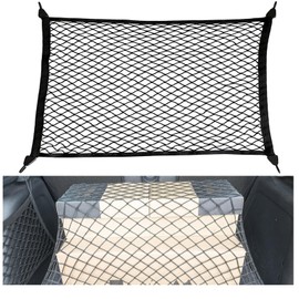 AKOLAFE Luggage Net 80 x 60 cm Boot Net Motorhome Car Extends to 160 x 120 cm Luggage Net Car with 4 Hooks Nylon Tension Net Black Safety Net for Storage Load Securing