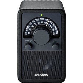 Sangean WR-15BK AM/FM Table Top Wooden Radio (Black)