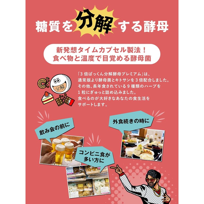 スベルティ 3倍 ぱっくん分解酵母 プレミアム 100粒 Svelty 3x Pakkun Decomposition Yeast