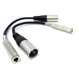 DRUT 2pcs XLR 3 pin Male Plug to 6.35mm Stereo Socket Female Adapter Audio Cable Lead