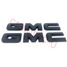 Auto NEW Front Rear Black Emblem Overlay 2019-2025 GMC Sierra 1500 2500HD 3500HD