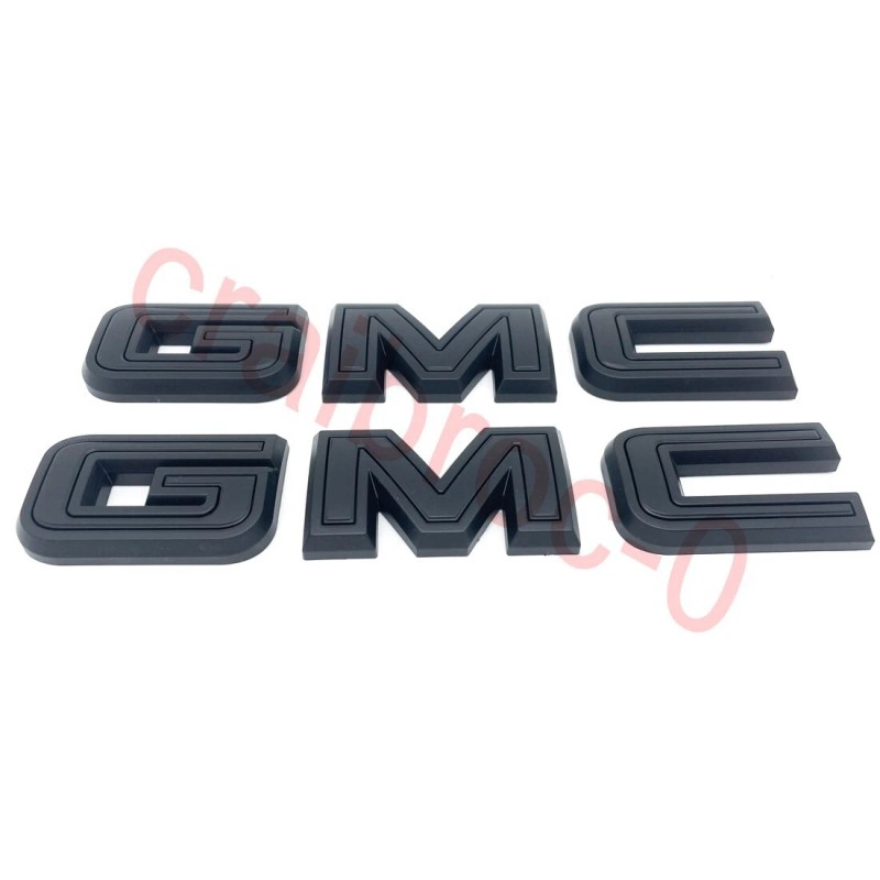 Auto NEW Front Rear Black Emblem Overlay 2019-2025 GMC Sierra