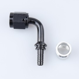 AC PERFORMANCE -4 AN 90 Degree Crimp On PTFE Swivel Hose End Fitting Aluminum Black for Teflon Fuel Line