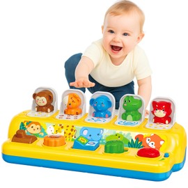 Libay Pop up Toys for 1 Year Olds Girls Boys Montessori Baby Toys with Music & Light, Animal Sound Early Development Interactive Toys Gifts for Toddlers 1 2 3 4 Year Old