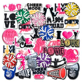 32Pcs Cheerleader Shoe Decoration Charms for Croc Clog, Cheerleading Charms Accessories for Adults