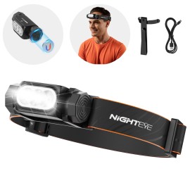 NIGHTEYE LED Headlamp 2000Lumens with 6 Light Modes for Camping Hiking Headlight