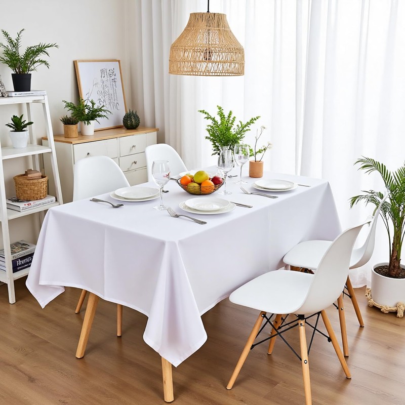 EOGRFW 2 Packs White Square Tablecloth, Table Cloth 140x140 cm/55"x55",