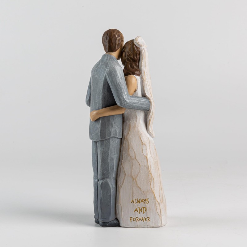 ShineOnAnegl 8“ Bride and Groom Statue Newlywed Couple Sculpture Wedding