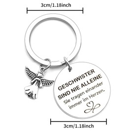 Sibling Gifts Brother Sister Gift Keyring Mother's Day Gift Father's Day Gift Christmas Gifts Easter Gifts Valentine's Day Birthday Thank You Gifts for Siblings, silver