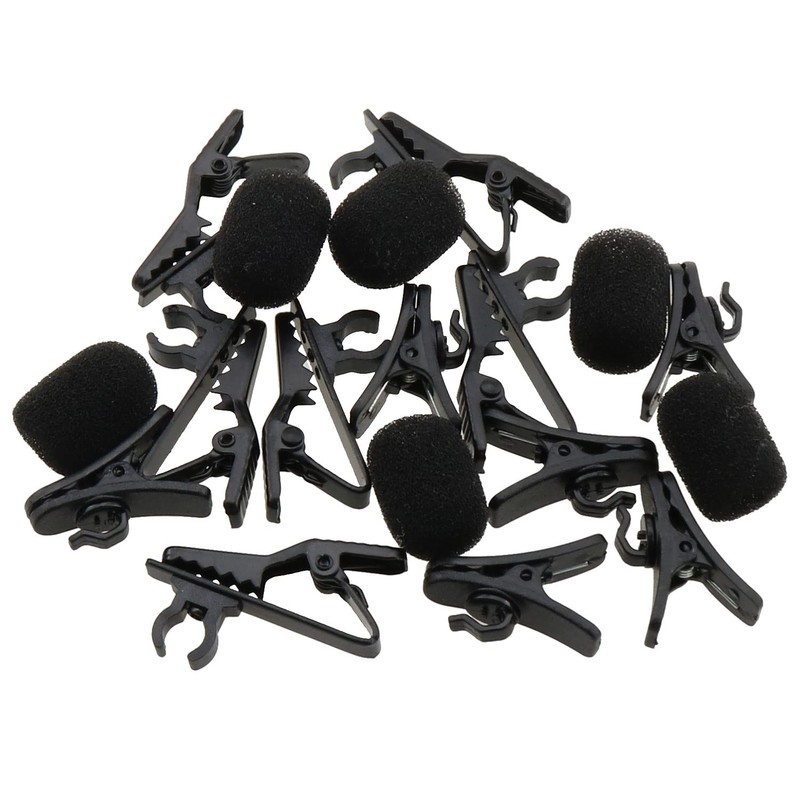 Lapel Mic Clips Sponge Cover Kit E-outstanding 6 Sets Lavalier