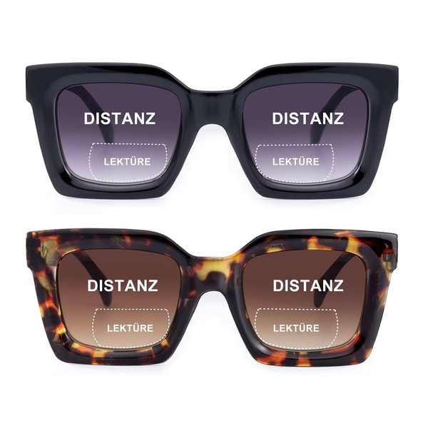 SKYWAY Pack of 2 Bifocal Reading Sunglasses for Women Men,