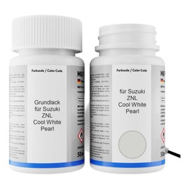 MG PRIME Autolack Lackstift Set für Suzuki ZNL Cool White Pearl Grundlack Basislack Klarlack je 50ml
