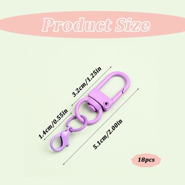 ZORVUJI 18 Pieces Lanyard Carabiner Hook Key Ring Rotating Alloy Trigger Hook for Keys, Hanging Toys, DIY Accessories (Colourful)