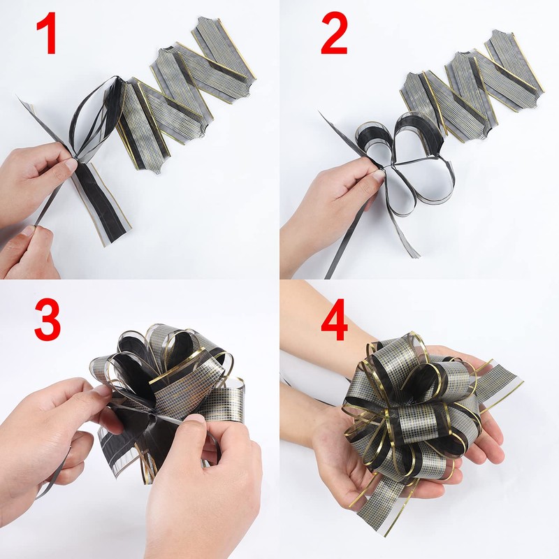 AKLVBL 10 PCS Large Pull Bow Gift Wrapping Bows, Pull