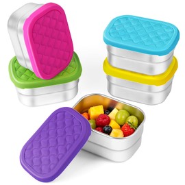 IUAOWEI 5Pack 8oz Stainless Steel Snack Containers for Kids,Small lunch containers