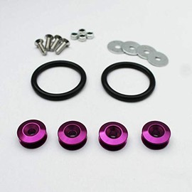 SENRISE Car Bumper Washing Machine Quick Release Aluminum Alloy Engine Compartment Trim Kit for Bumper Trunk Mudguard Lid (5 Set, Purple)