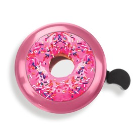 WIRESTER Pink Aluminum Round Bike Bell, Classic Ring Bicycle Bell, Bike Accessories Bell Ring for Adults Kids Girls Boys - Pink Donut