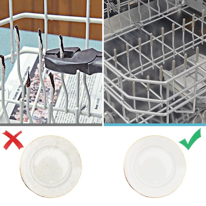 OIIKI 100 PCS Universal Dishwasher Rack Tine Prong Repair End