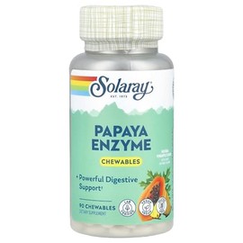 SOLARAY Papaya Enzyme Chewables a Supports Healthy Digestion a Pineapple Flavor (90 Chewables)