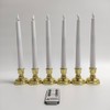 Meigic 6 Pcs Window Candles with Gold Holders, Flameless Taper