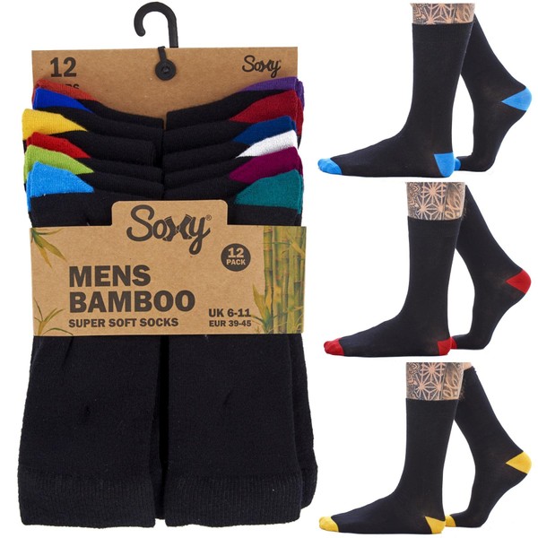Soxy Bamboo Socks - 12 Pairs - Super Soft Anti