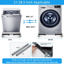 Nefish Upgraded Washing Machine Dolly with Wheels Heavy Duty 21-28 Inch Stainless Steel Appliance Roller 1000 Lbs Furniture Cart with Wheel Flat Dollies for Washer and Dyer, Fridge, Cabinet, Boxes