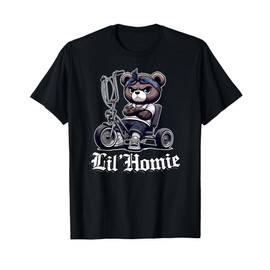 LIL HOMIE Cute Teddy Bear Hip Hop Chicano Lowrider Cholo T-Shirt