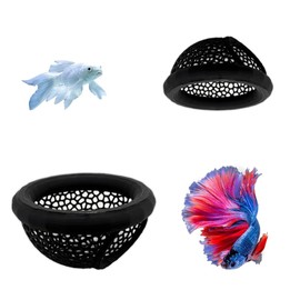 2 pezzi Betta hamac pour poisson betta giocattolo galleggiante, accessori per acquario per betta splendens, grotta tunnel per gamberetti con anello alimentazione, nascondiglio per pesci acqua dolce