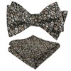 Alizeal Mens 2pcs Floral Pattern Self-tied Bow Tie with Pocket