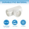 uxcell 3/4" PVC Tee, 3 Pcs 3 Way Elbow Connector