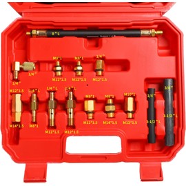 TU-114 Auto Fuel Pressure Gauge Tester Kit Gasoline Pressure MetersAutomobile Instrument Testing Tool (Red) (11401)