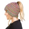 Funky Junque Gorro de cola de caballo con moño desordenado