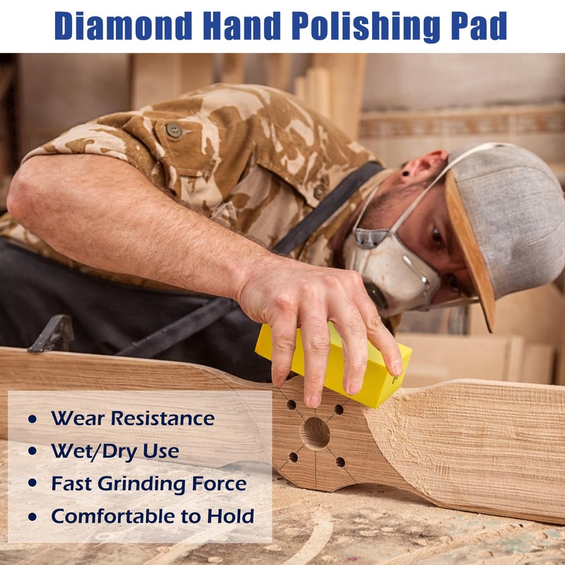 Coitak 6 PCS Diamond Polishing Pads, Diamond Sanding Blocks for