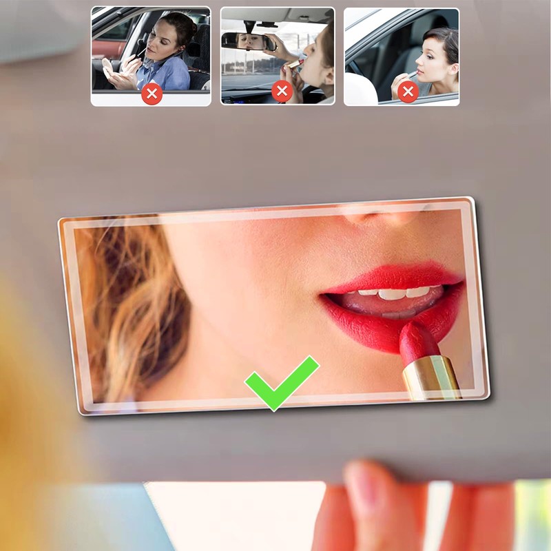 Auto Sun Visor HD Makeup Mirror,Portable Self-Adhesive Seatback Stainless Steel
