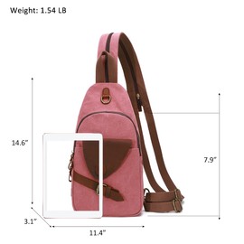 KL928 Canvas Sling Bag Crossbody Backpack Shoulder Casual Rucksack for Men Women