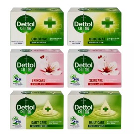 Dettol 데톨 비누 100g 오리지널 x 2개 + 스킨케어 x 2개 + 데일리케어 x 2개 Detol Soap 100g Original x 2 + Skincare x 2 + Daily Care x 2