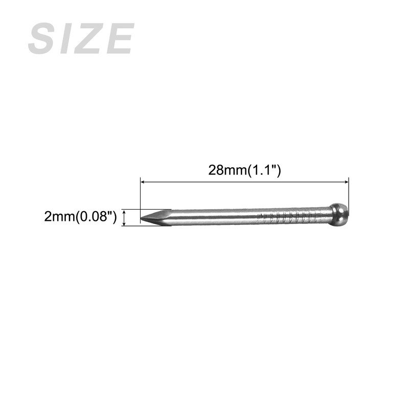 METALLIXITY Finishing Nails (2x28mm) 100pcs, Carbon Steel Hardware Nails -