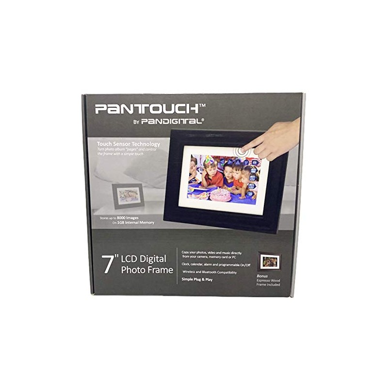 Pandigital 7lcd Digital Photo Frame Pantouch Edge Sensor Tech.