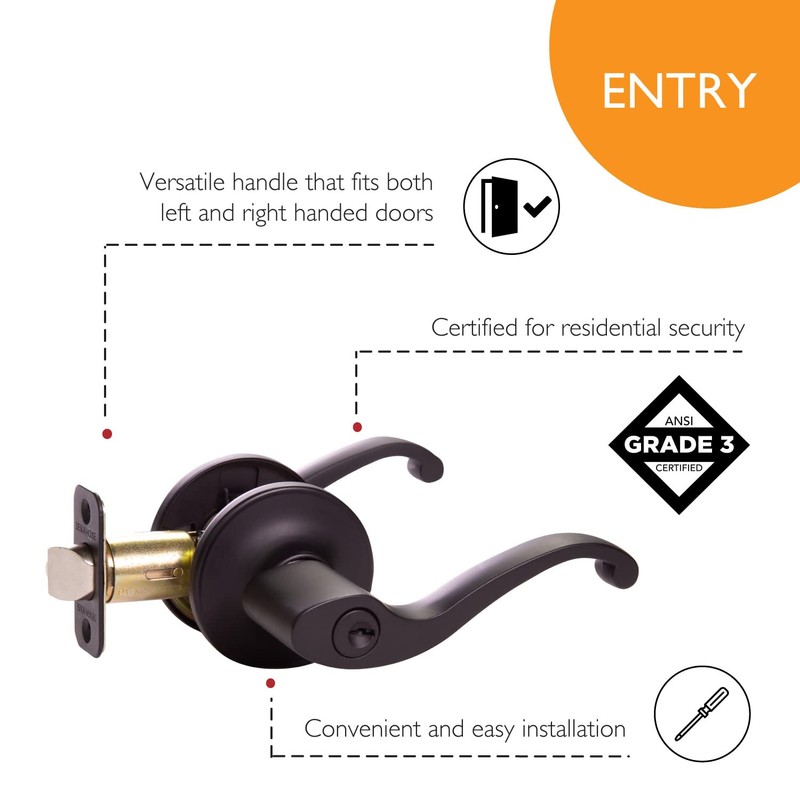 Design House 779231 Scroll Entry Door Lever Matte Black